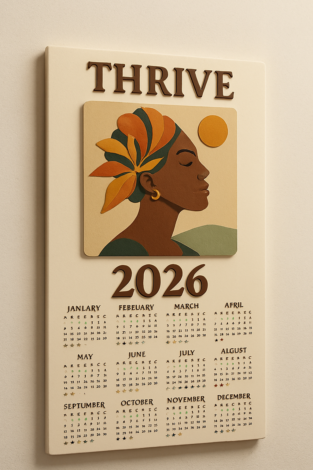 Thrive – 2026 Empowerment Calendar Beautiful Wall Art,